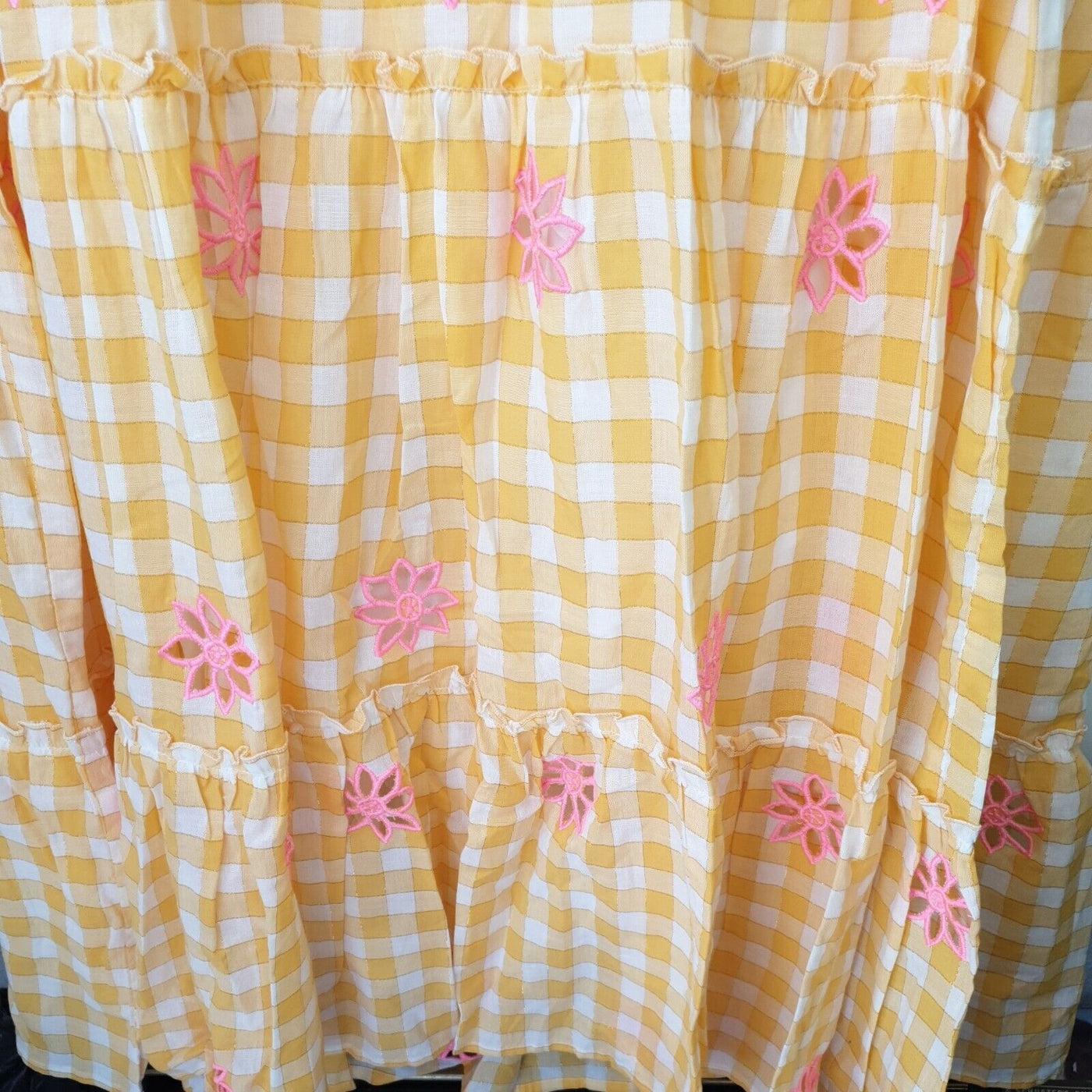 Sundress Yellow Gingham & Pink One Size****Ref V26