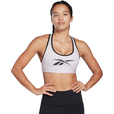 Reebok Lux Vector Racer White Sports Bra Size Medium **** V353