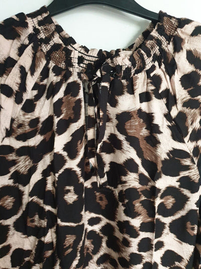 Animal Print Midi Dress Uk8****Ref V539