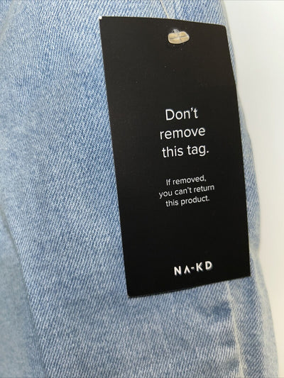 Na-Kd High Waisted Straight Light Wash Denim Jeans.  Size 12 **** V192