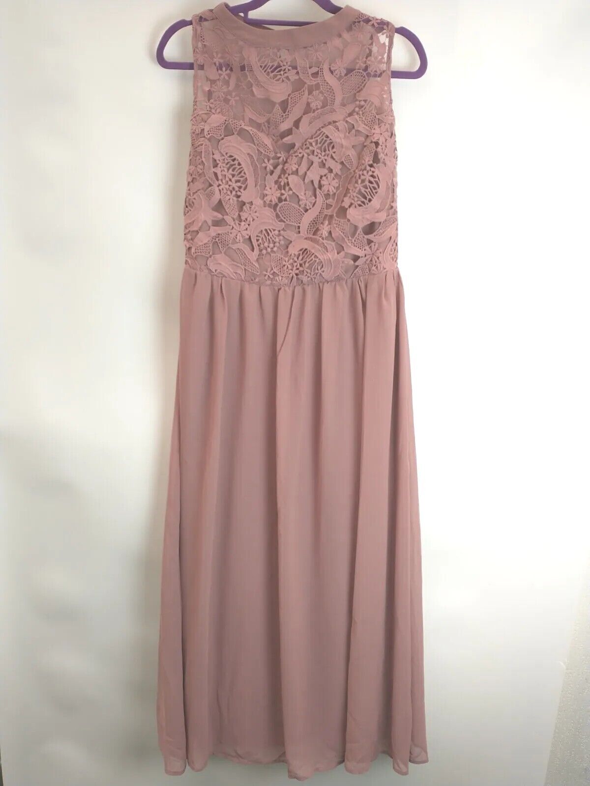 Yours London Lace Sweetheart Pink Bridesmaid Maxi Dress. Size 30-32 **** V431