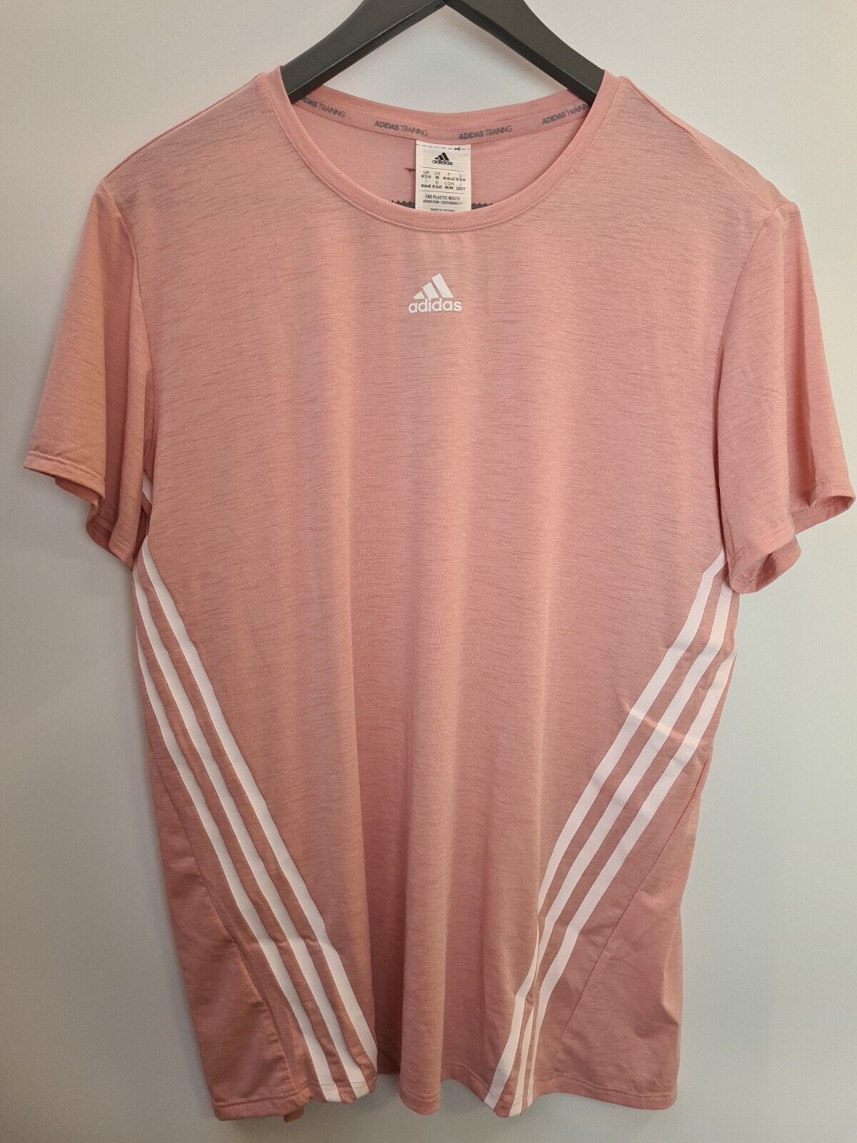 Adidas Performance Wtr Icns 3 Stripes Pink T-Shirt Size Medium **** V35