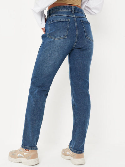 Missguided Classic Straight Leg - Clean Wash Jeans - Blue. UK 10 *** Ref 522