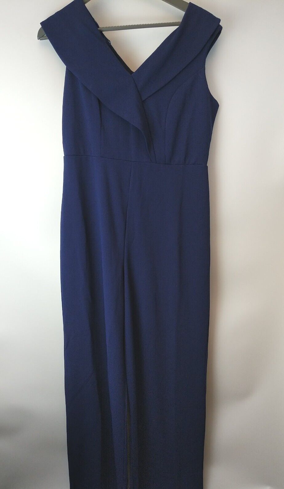 Quiz Navy Bardot Wide Leg Wrap Jumpsuit Size 18 **** V145