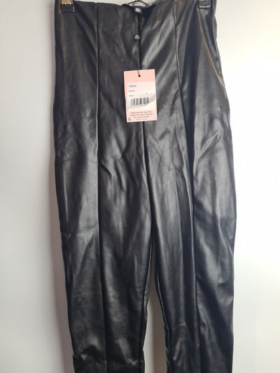 Missguided Faux Leather Split Front Leggings Size 6 **** V180