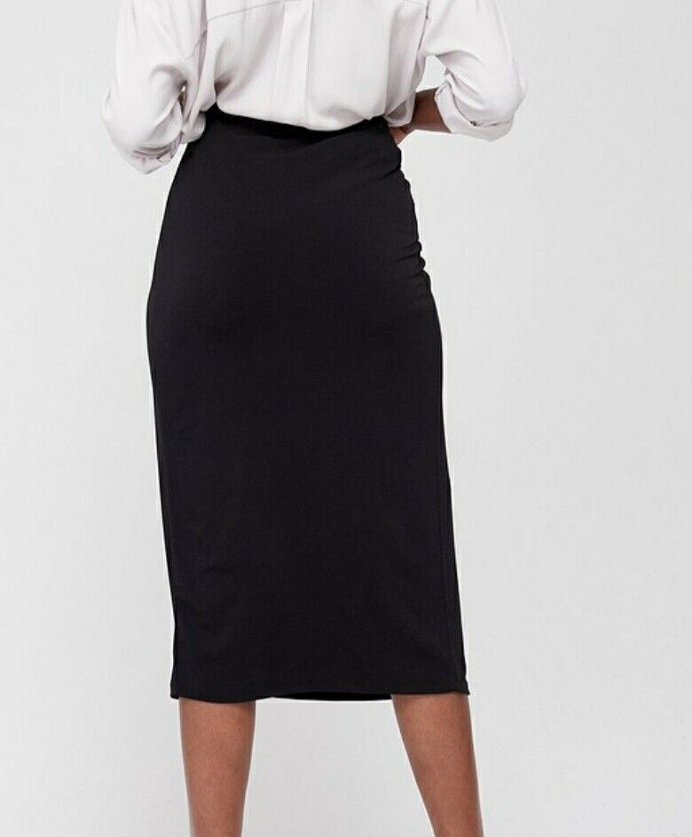 Knot Detail Midi Skirt Black Uk10****Ref V420