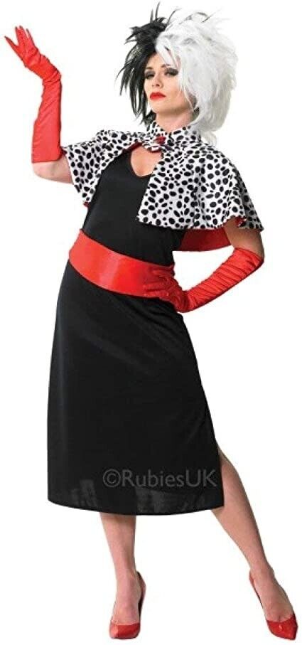 Disney Cruella De Vil 101 Dalmatians Ladies Costume UK Medium ****Ref V451