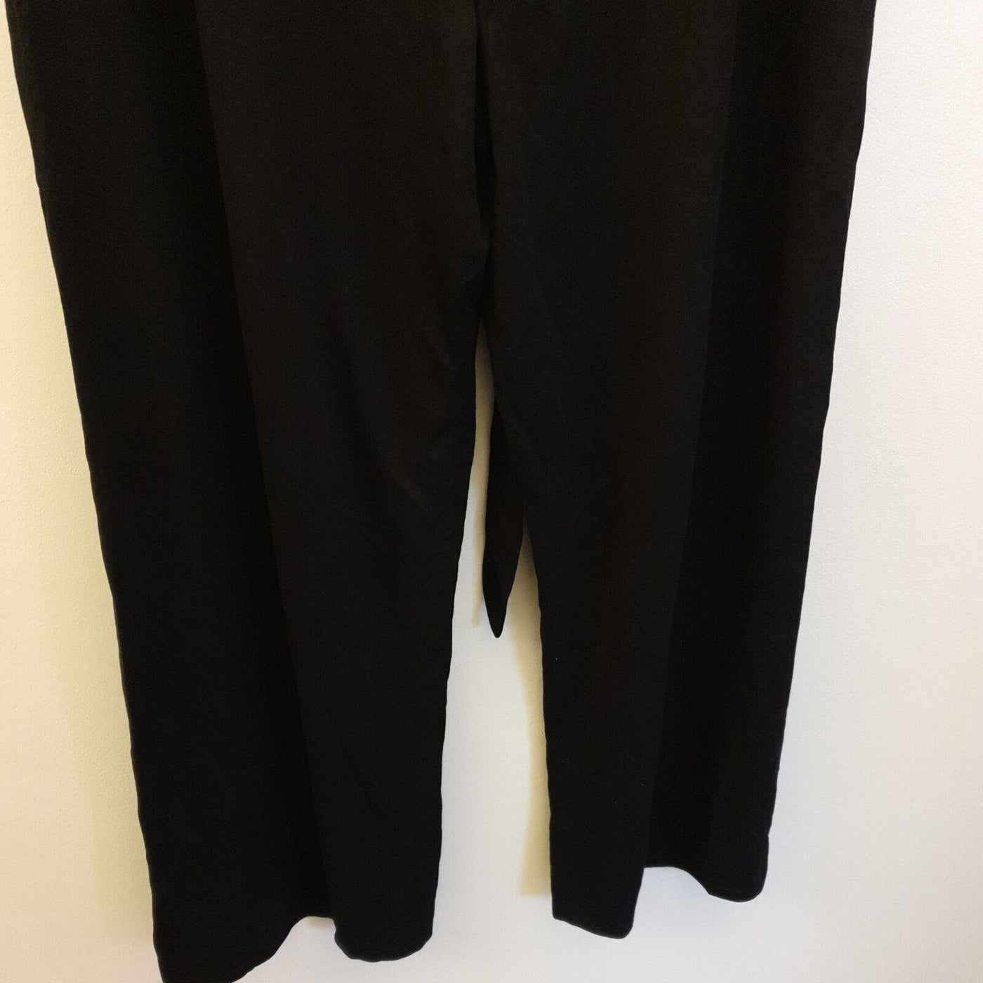 Womens Black Elasticated Waist Wide Leg Black Bottoms UK 14  ****Ref V386