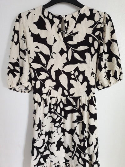 Mono Print Midi Dress Black/White Uk 14 ****Ref V514