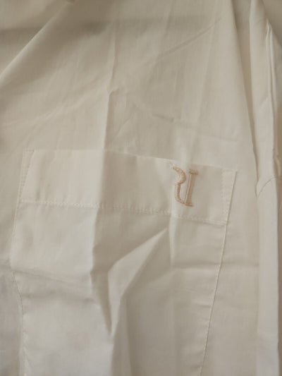 River Island White Embroidered Pocket Shirt Size Medium