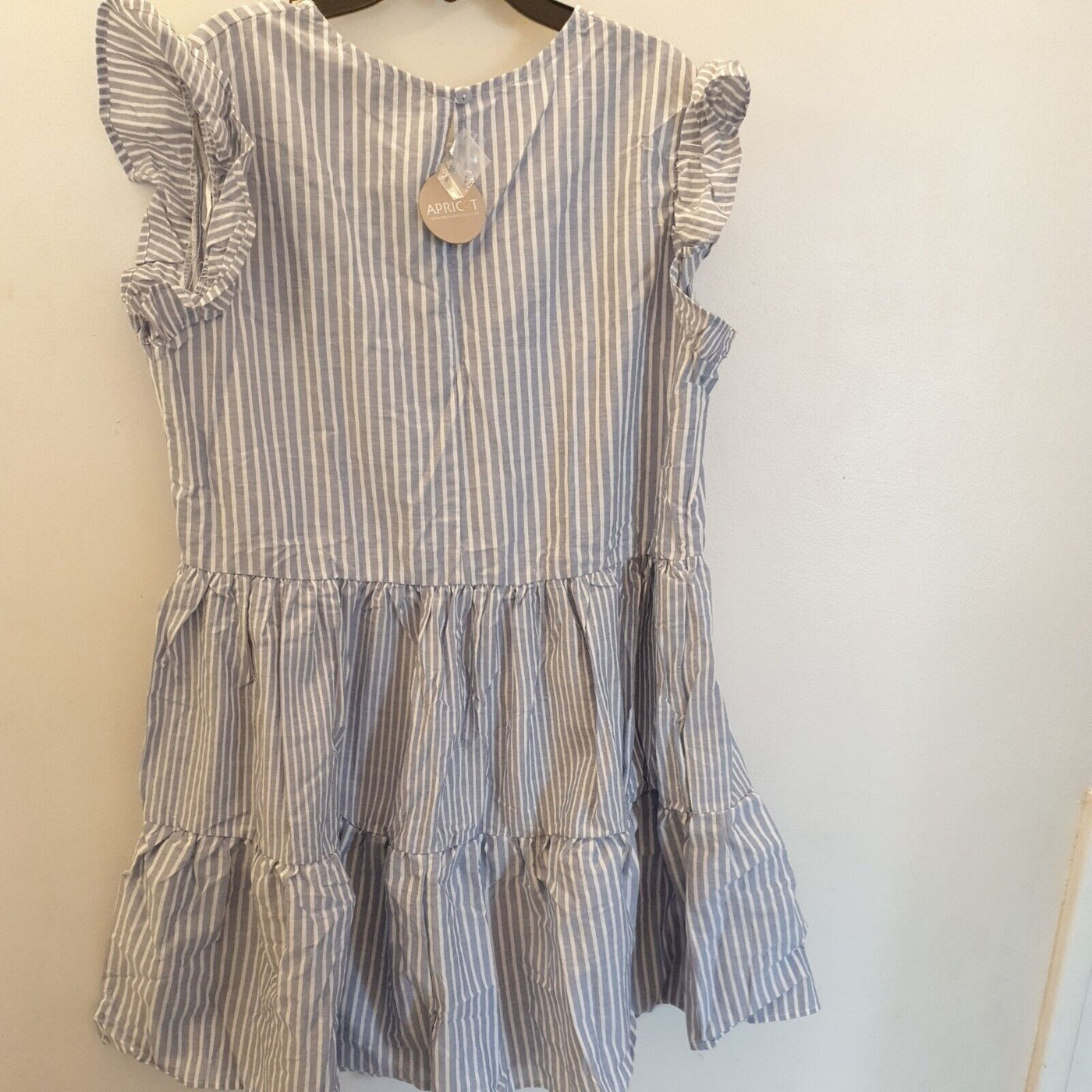 Womens Apricot Blue Mix Stripe Lines Dress Uk12 ****Ref V90