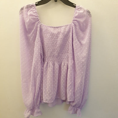 Apricot Donby Chiffon ruffle smock Blouse Lilac Uk14****Ref V110