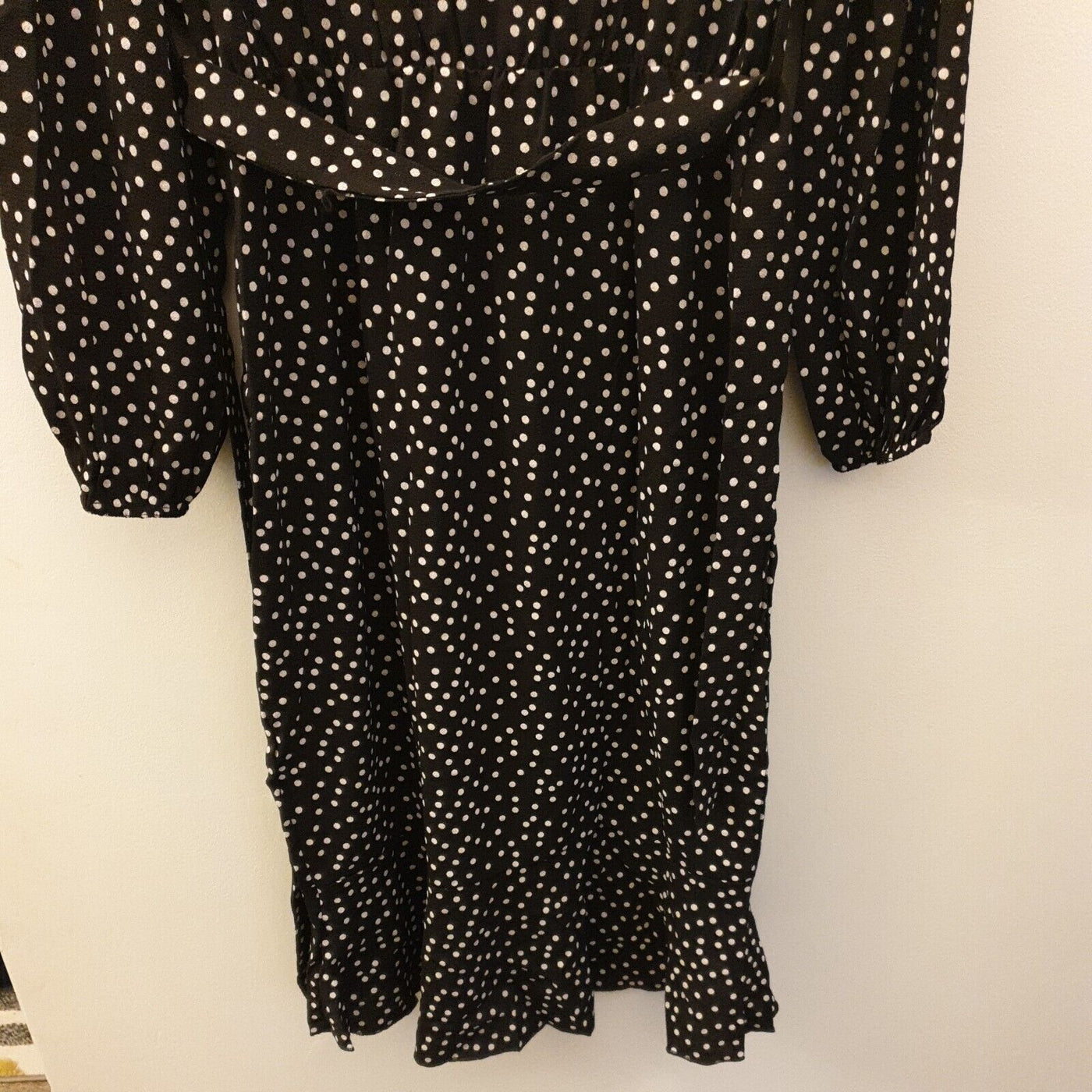 Quiz Black Bubble Polka-dot Dress Size 16****Ref V238