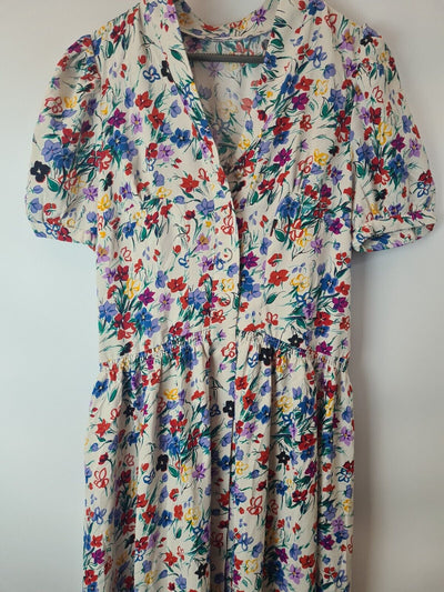 Michelle Keegan Button Up Floral Printed Maxi Dress UK 8 **** V260