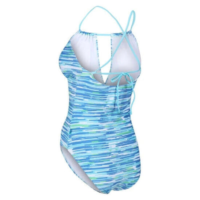 Regatta Halliday Halter Neck Blue Swimming Costume Size 16