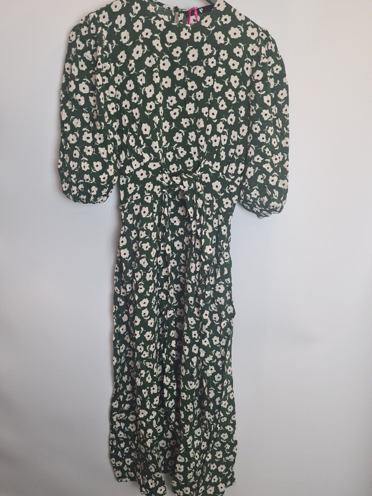 Women's Green Tie Waist Midi Dress Size 12 **** V546