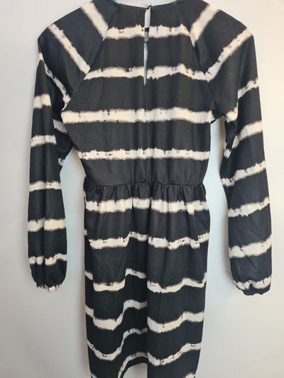 River Island Black Stripe Tie Dye Mini Dress Size 6 **** V220