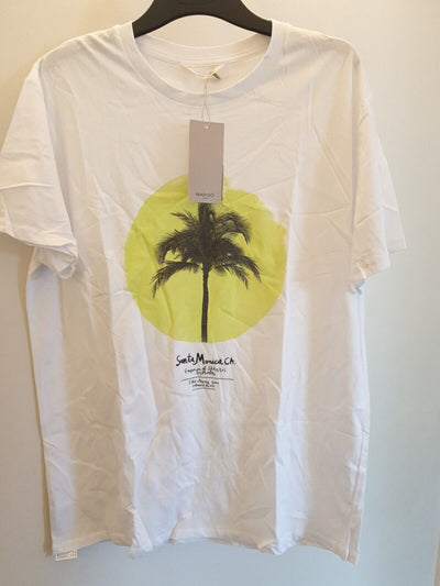 MNG White Tshirt Santa Monica CA Size 13-14y Ref A 22