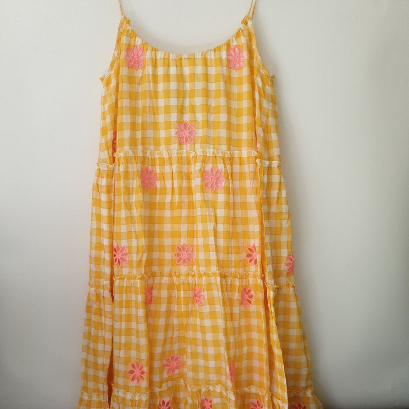 Sundress Yellow Gingham & Pink One Size****Ref V26