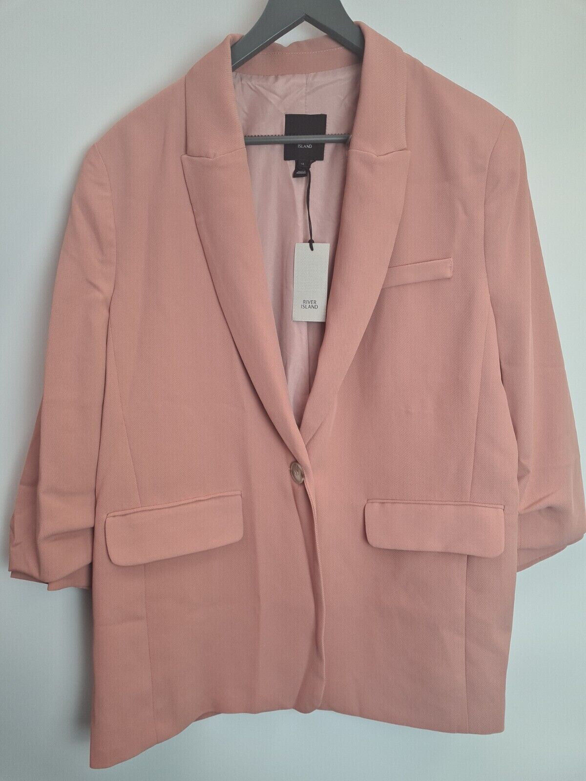 River Island Pink Oversized Blazer Size 6