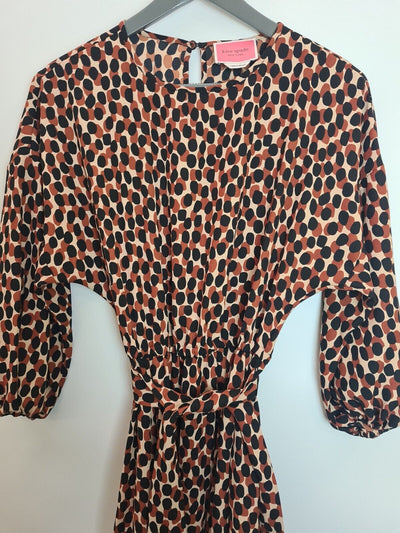 Kate Spade Dotty Leopard Print Tie Waist Dress Size Small **** V212