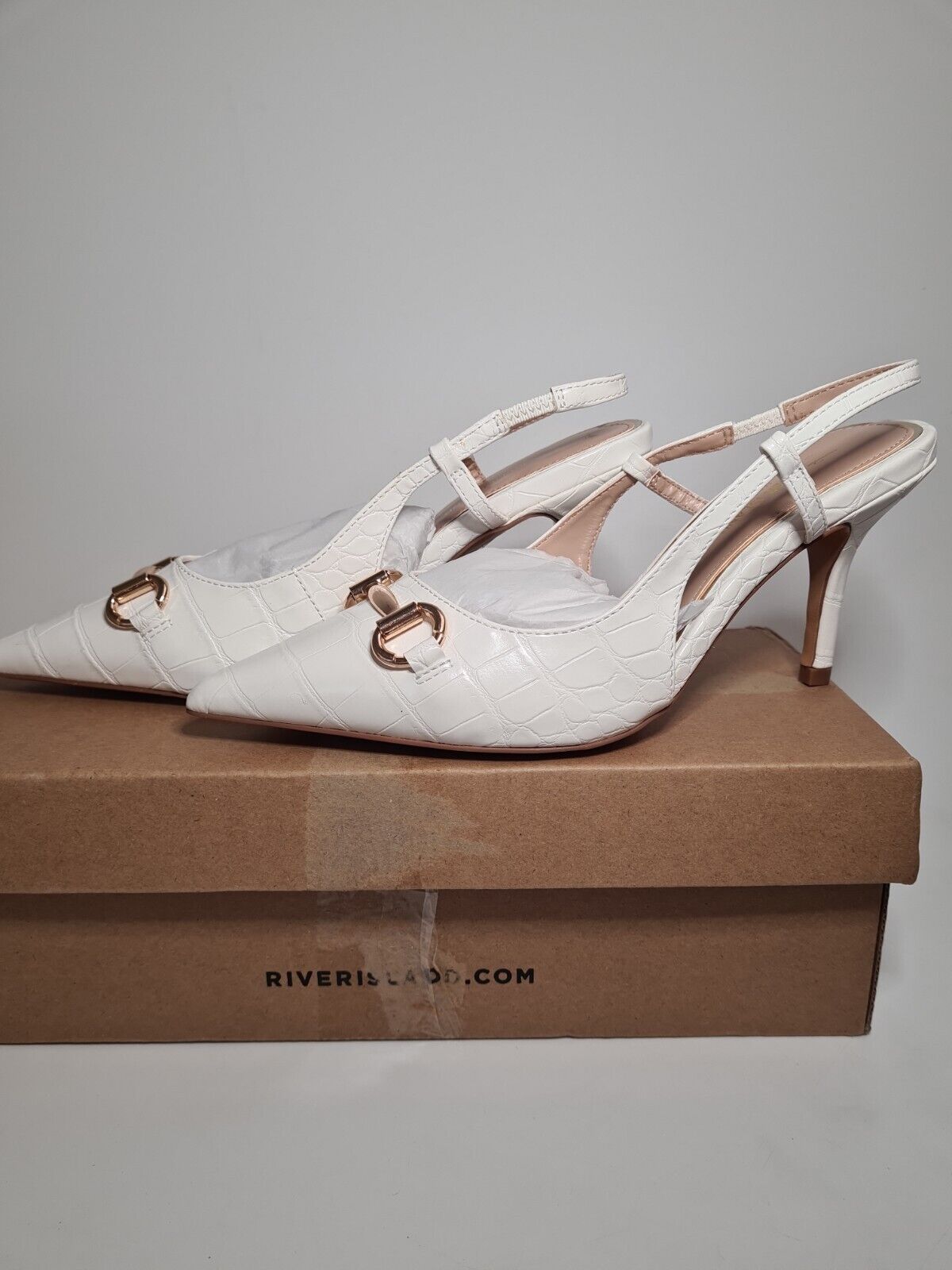 River Island Nancy Women's Wide Fit White Heel Shoe UK 3 ****VS3