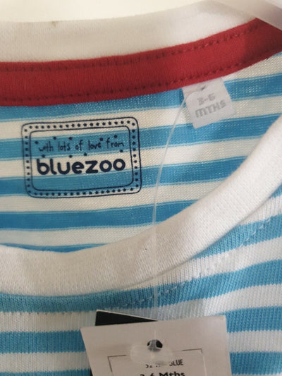 blue zoo Baby Grow Tshirt Blue Strip Size 3-6 Months Ref Y28