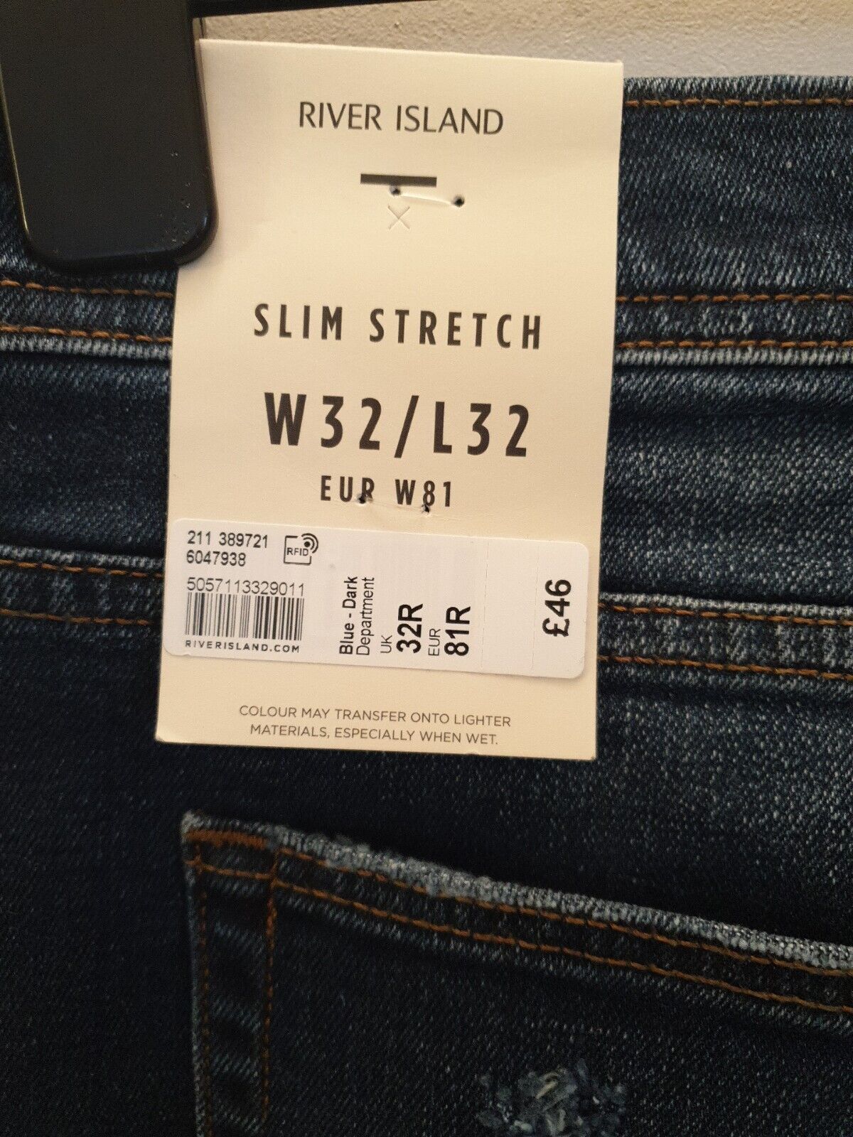 River Island Slim Stretch Jeans W32/L32****Ref V363