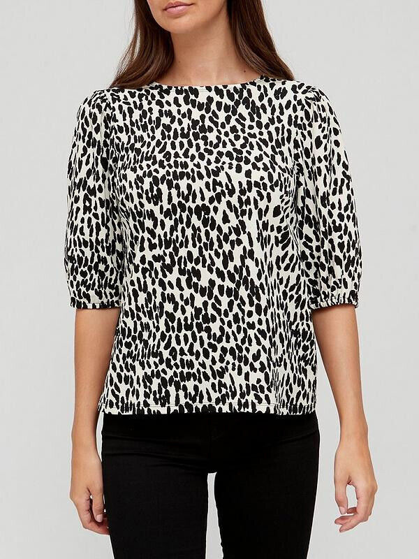 Animal Printed Crinkle Puff Sleeve Blouse Size 20 *** V355