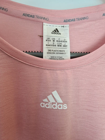 Adidas Performance Wtr Icns 3 Stripes Pink T-Shirt Size Medium **** V35