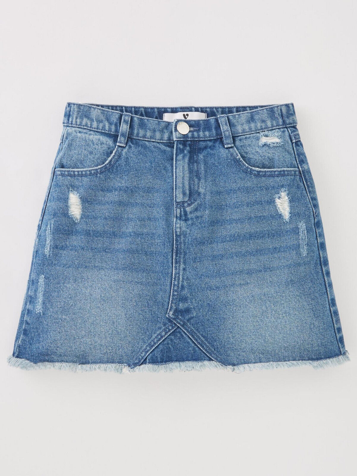 Girls Distressed Denim Skirt Size 10 Years **** V495