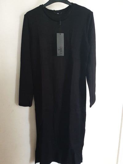 Nife Black Jumper Dress Size 36 Ref R14