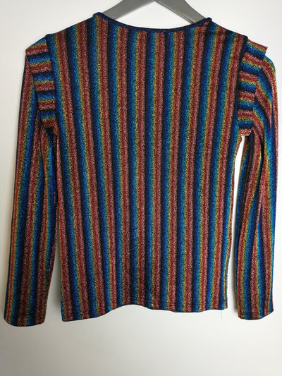 Sonia Rykiel Girls Lynsha Sparkle Striped Top Size 8 Years  **** V148