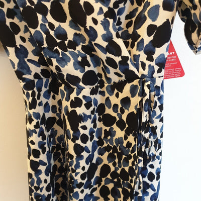AX Paris Blue Animal Printed Wrap Dress Uk6****Ref V345