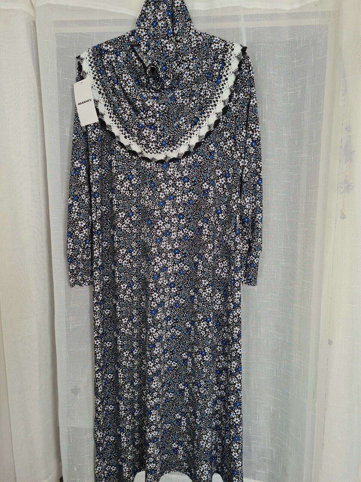 Amani's Womans Dress Size L Blue Floral RefSc1