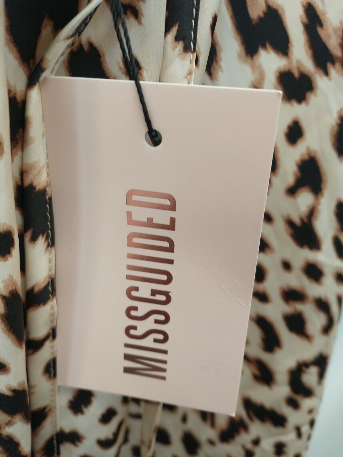Missguided Cowl Cami Satin Dress Leopard Print. UK 12 **** Ref V30