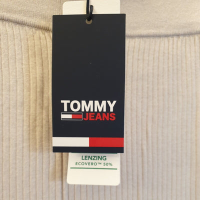 Tommy Jeans Badge Logo Jersey Ribbed Cream Trousers Size L****Ref V272