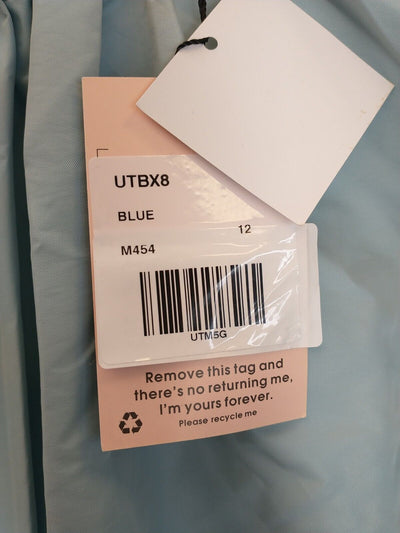 Missguided Ruched Siv Drape Mini Dress Nylon - Light Blue. UK 12 **** Ref V477