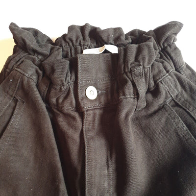 michelle keegan Jeans Size 6 Black Paperbag Cotton Twill****Ref V26