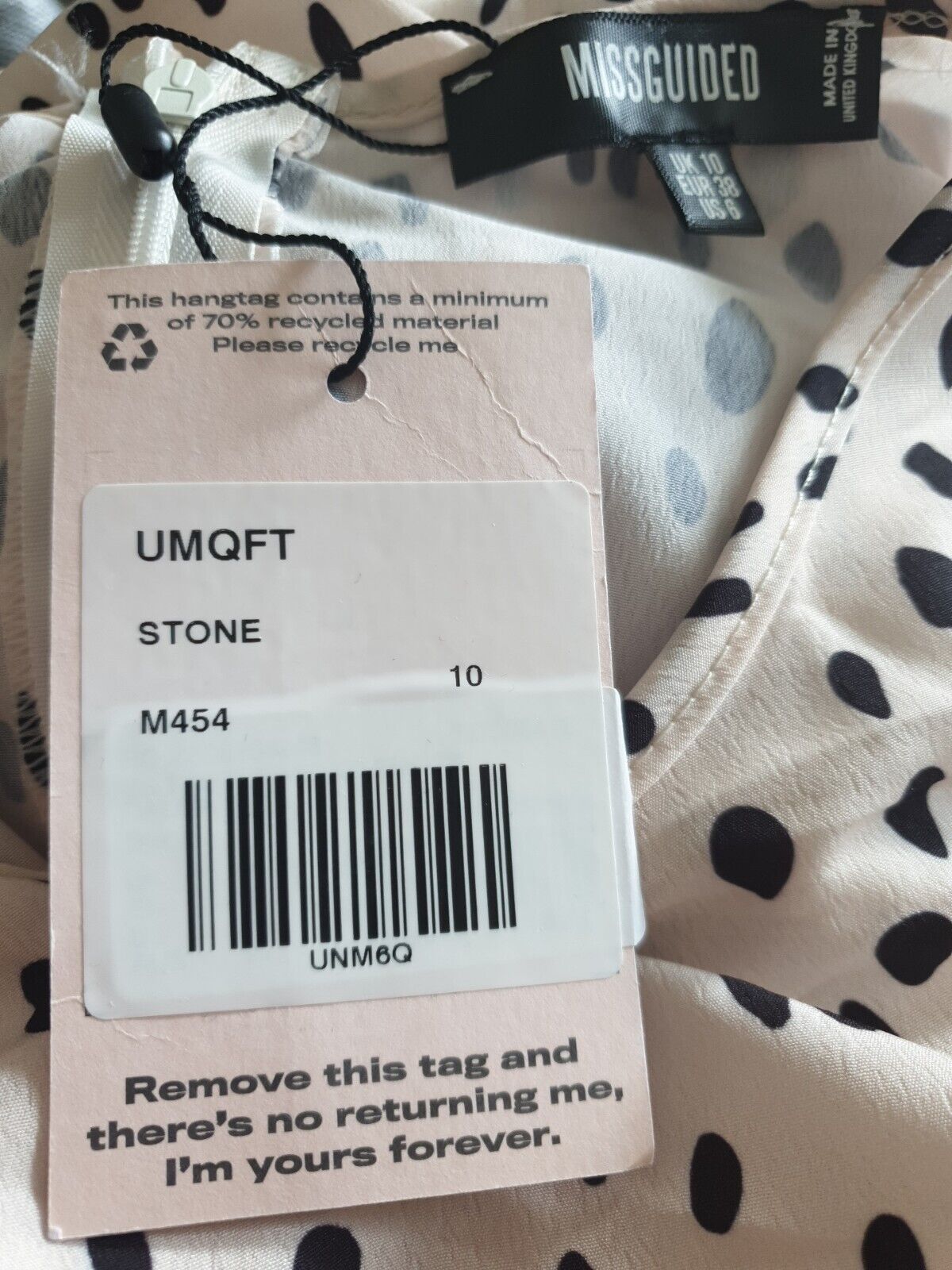 Missguided Stone Spot Midi Dress Uk10****Ref V533
