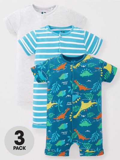 Baby Boys Dino 3 Pack Romper 0-3 Months ** V237