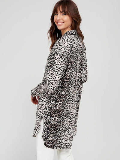 Womens Longline Shirt - Leopard Print. UK 10 **** SW17