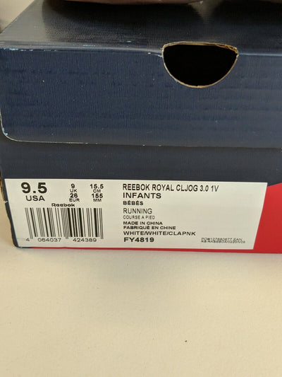 Reebok Royal CLJOG 3.0. Kids UK 9. White Trainers **** VS2