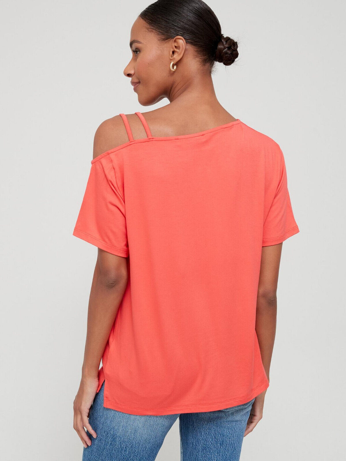 Coral Off The Shoulder Strap Detail Top Size 14 **** V524