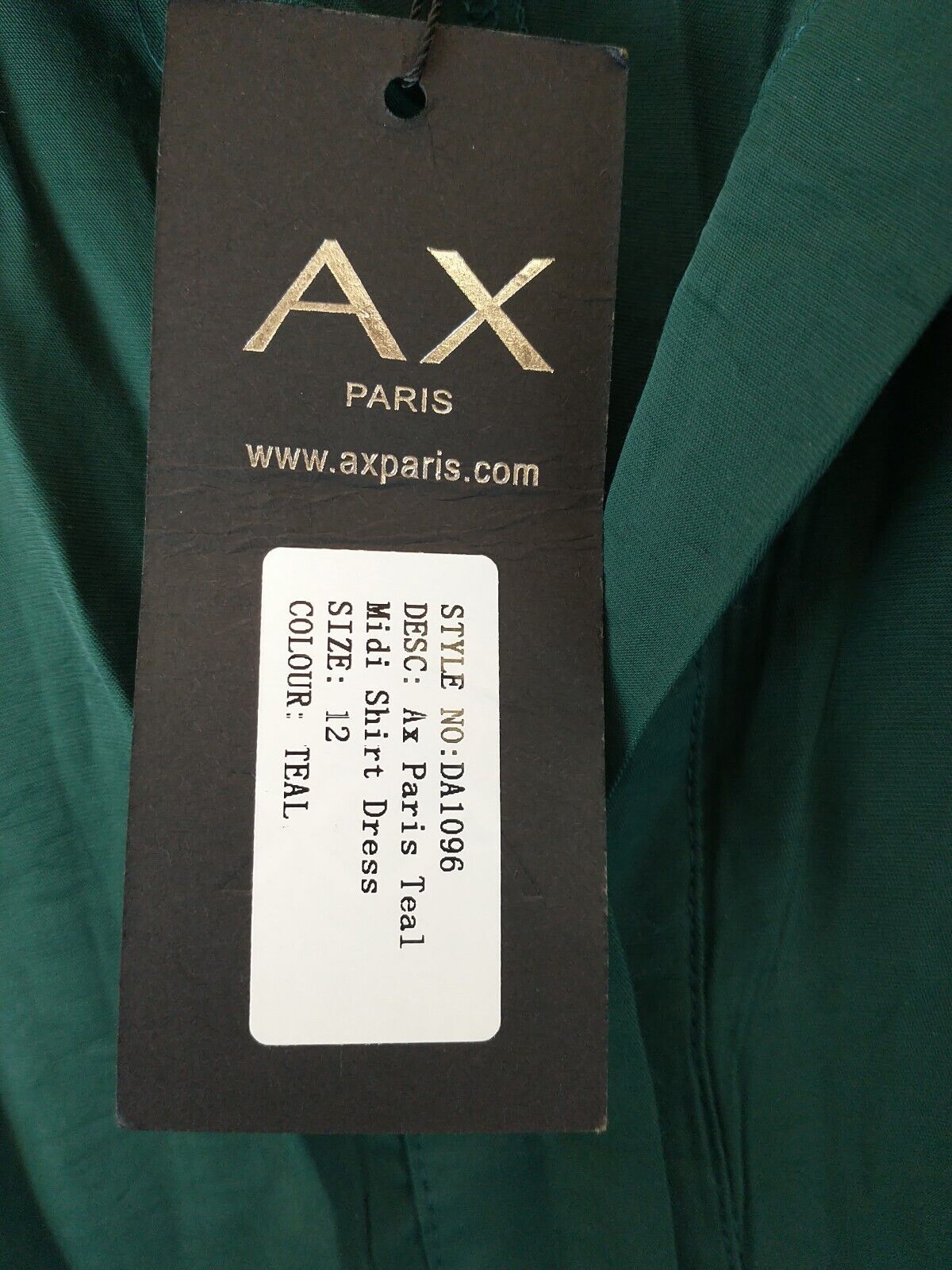 AX Paris Teal Midi Shirt Dress Size 12 ****Ref V72
