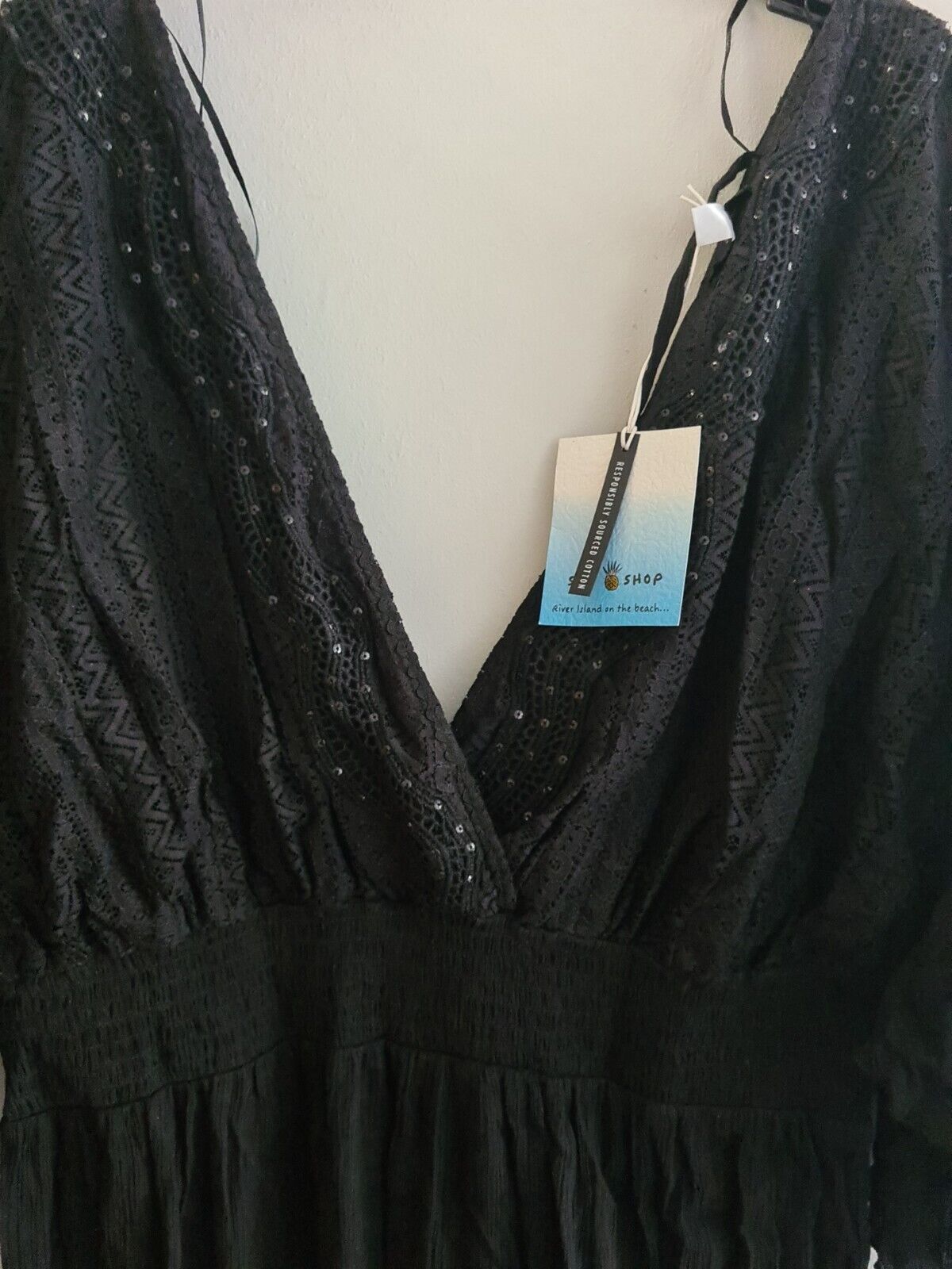 River Island Sun Shop Black Jumpsuit Size 22 BNWT Ref****V509