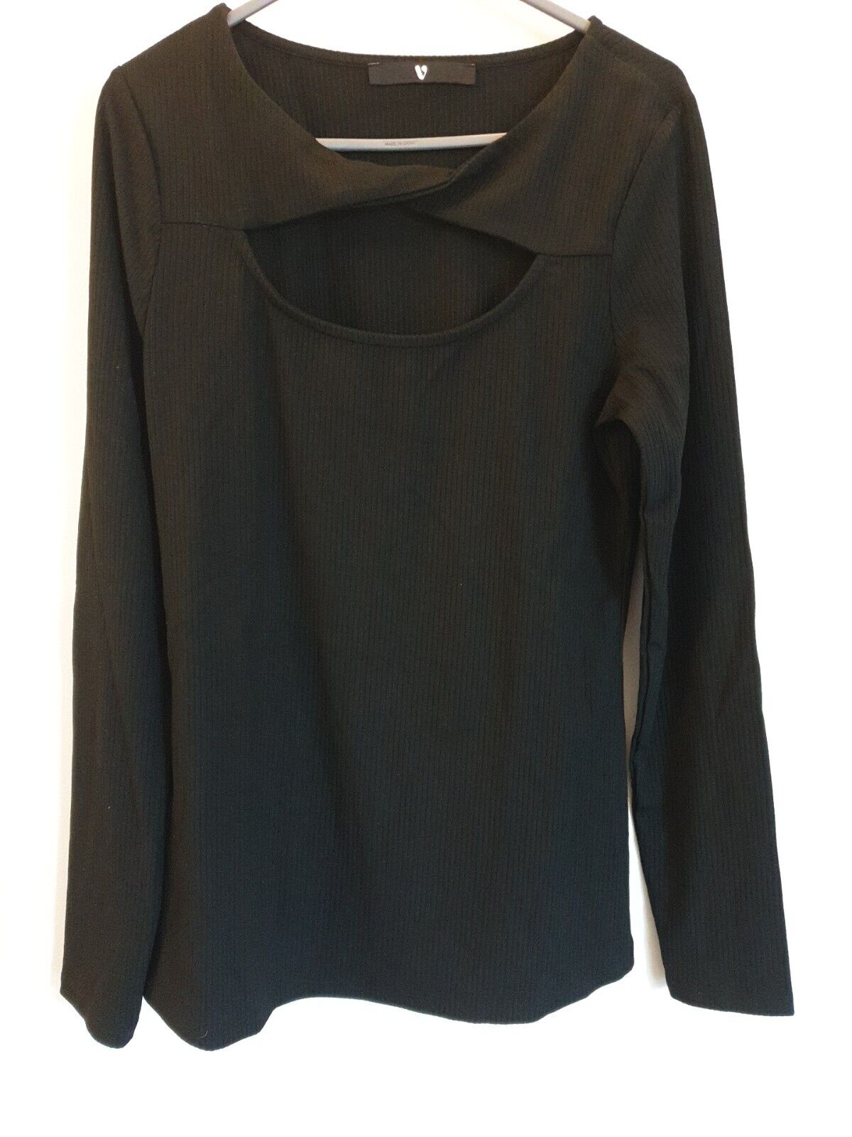 Cut Out Rib Top Black Uk10****Ref V534