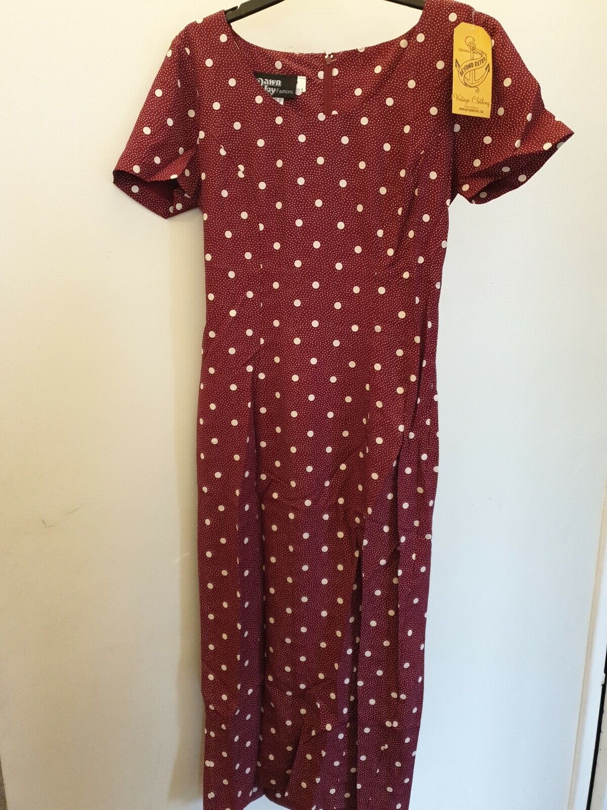 Beyond Retro Dawn Joy Red Polka-dot Dress Size 4 Ref W15