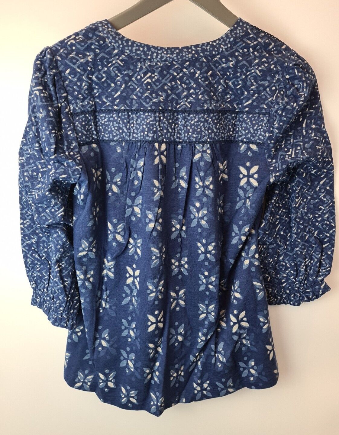 Fat Face Petra Woodblock Patchwork Indigo Shirt Size UK 8 **** V29