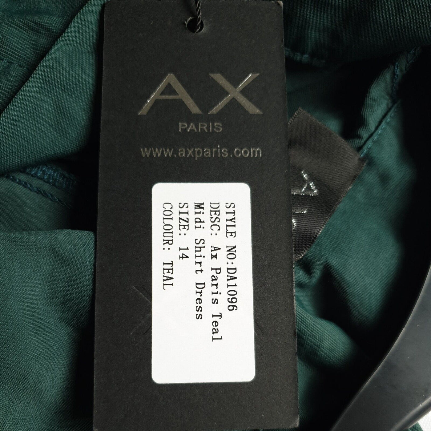AX Paris Teal Midi Shirt Dress Size 14****Ref V64